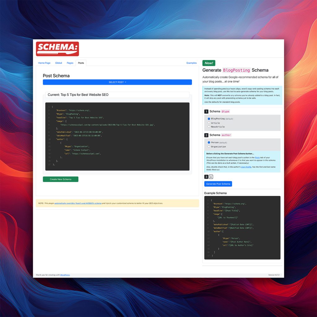 Schema Scalpel Plugin Screenshot